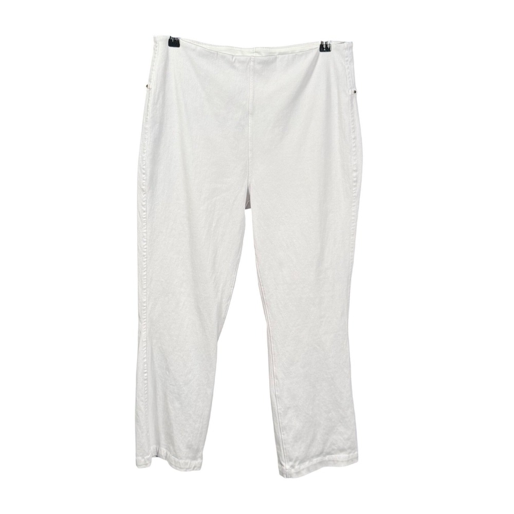 Lysse Ankle Denim Baby Bootcut Jeans Pull On High Waist Stretch Slimming XL‎